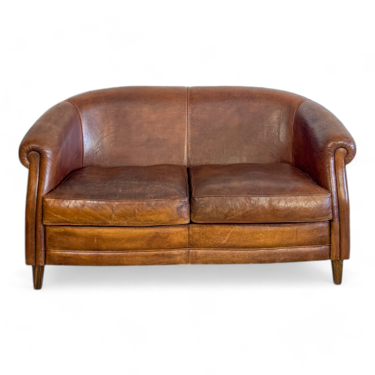 Art Deco Leather Settee