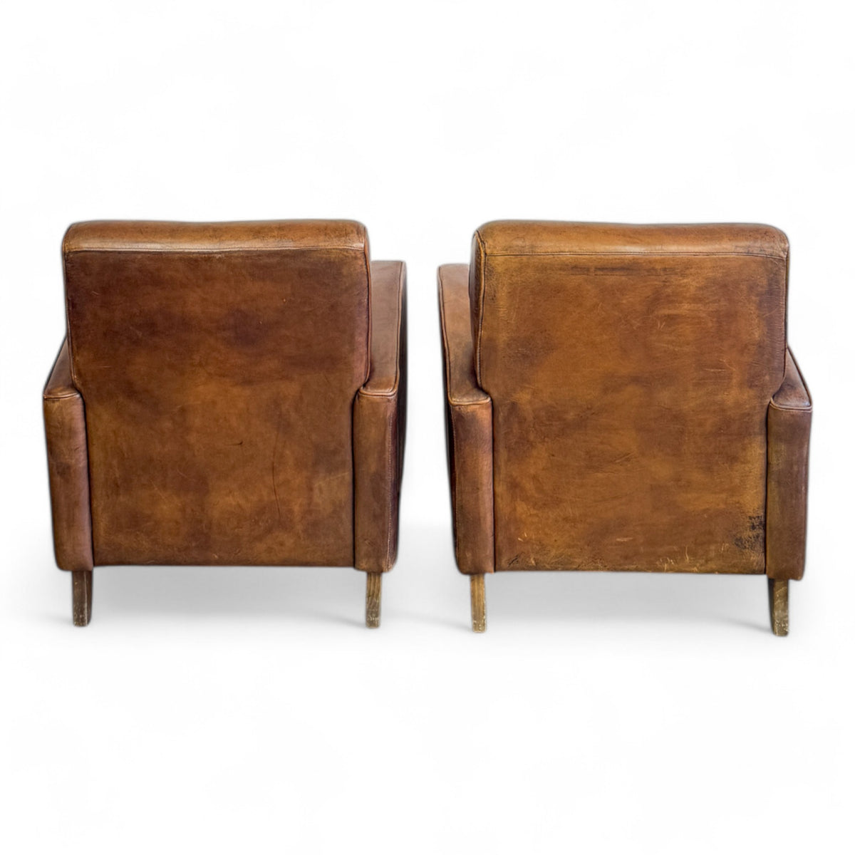 Pair of Art Deco Leather Club Chairs