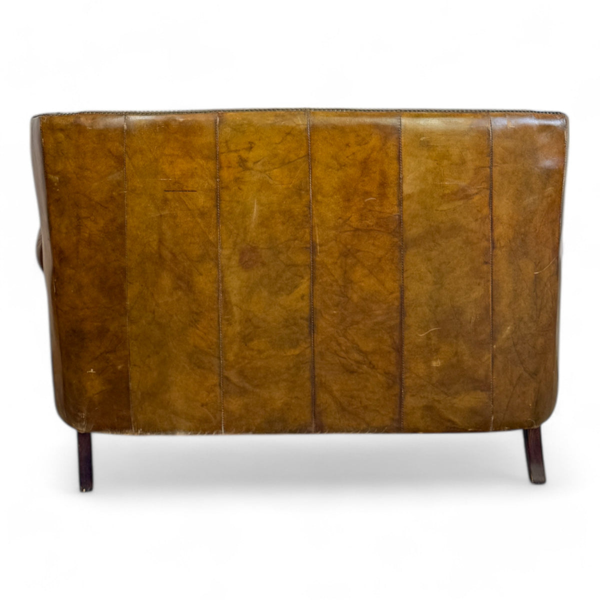 Art Deco High Back Leather Settee