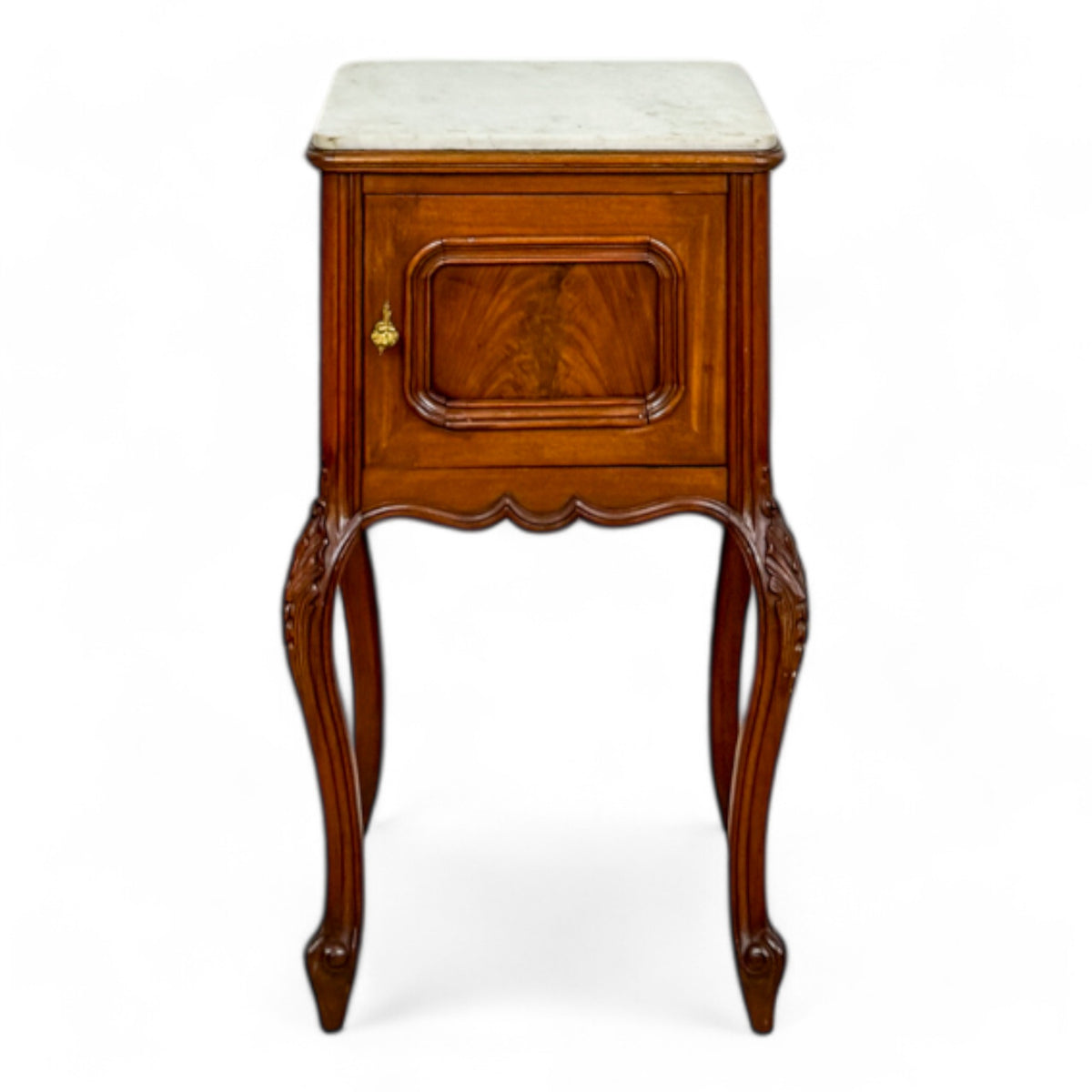 Pair of French Marble Top Nightstands