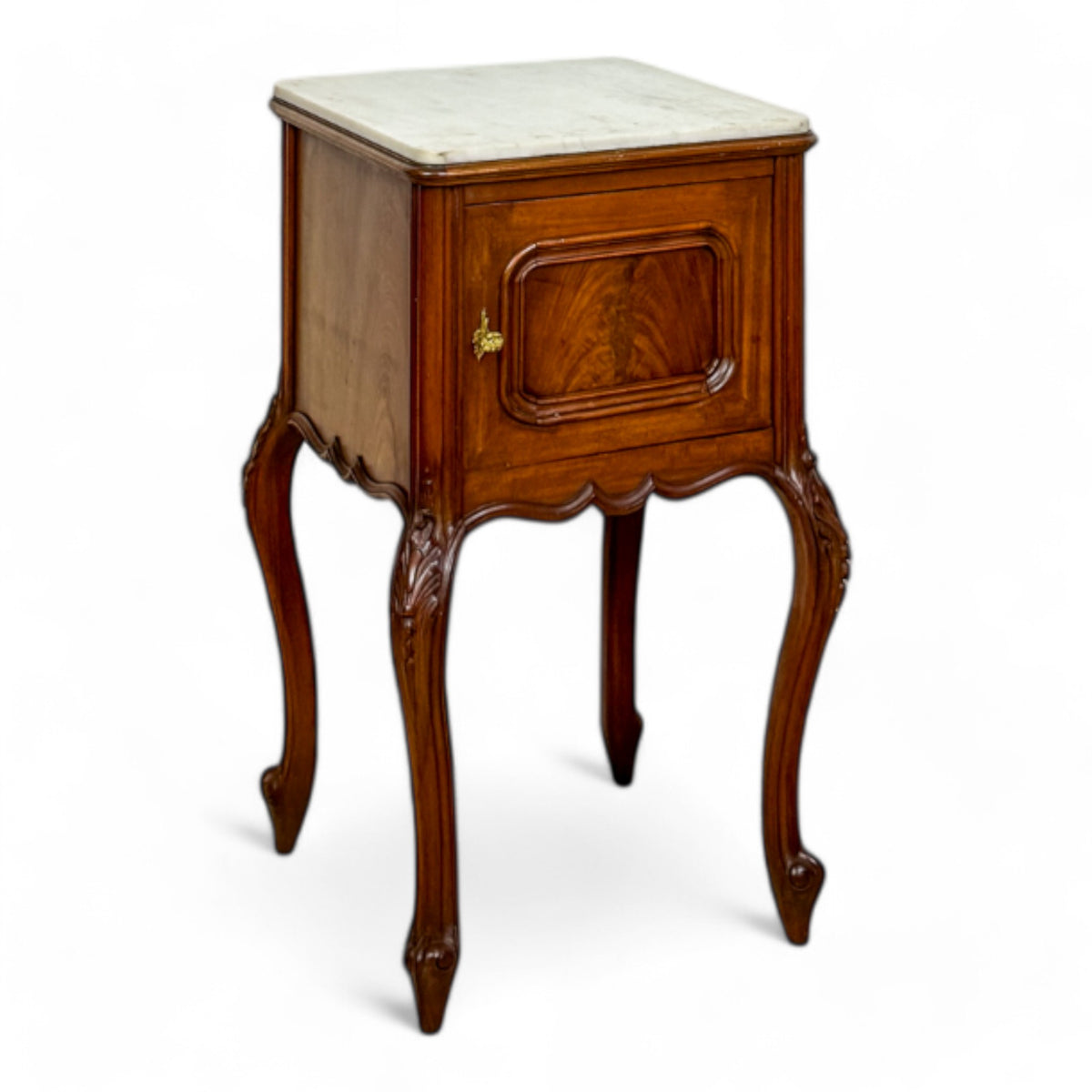 Pair of French Marble Top Nightstands