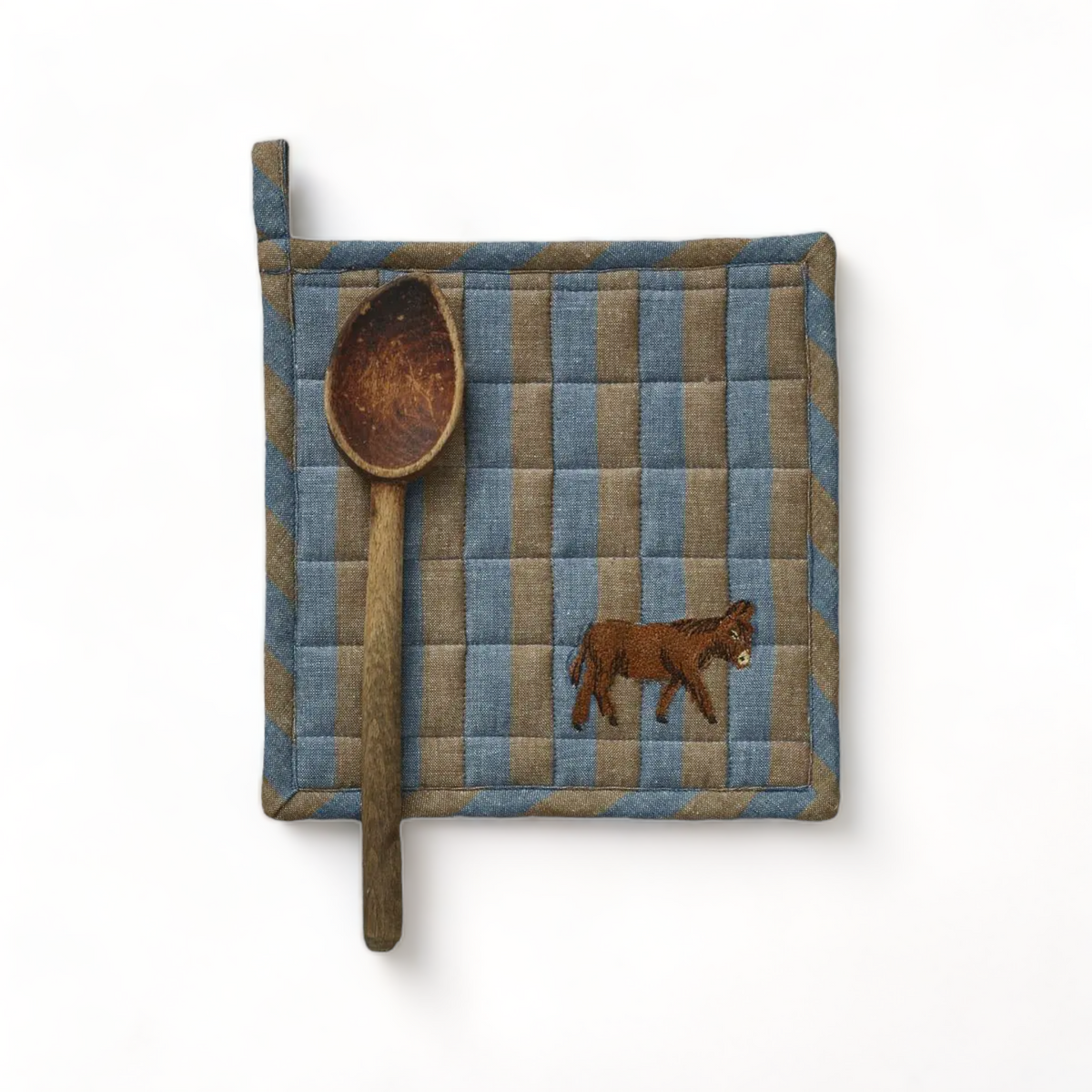 Donkey Pot Holder - Blue &amp; Caramel