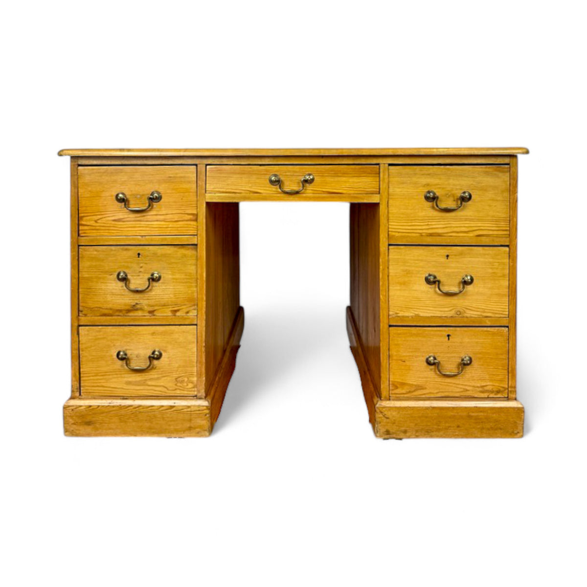 Pine English Pedestal Desk