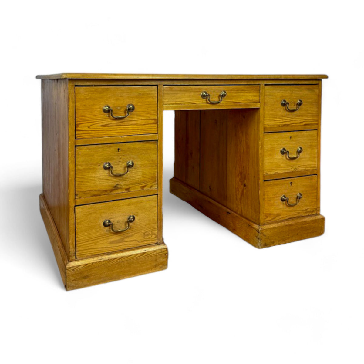 Pine English Pedestal Desk