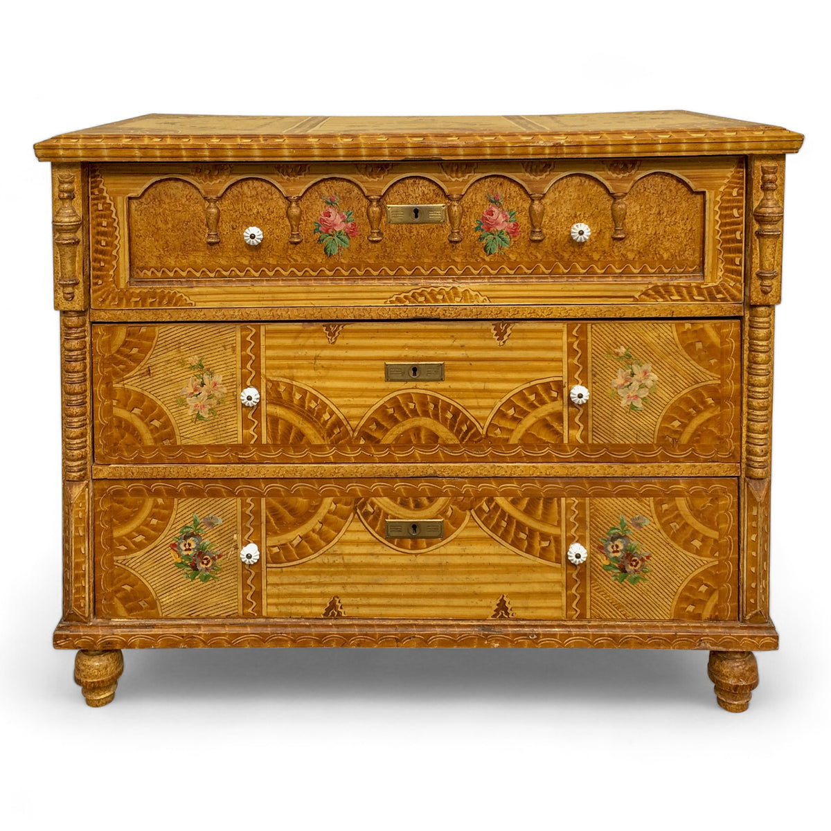 Folk Art Renaissance Revival-style Chest of Drawers