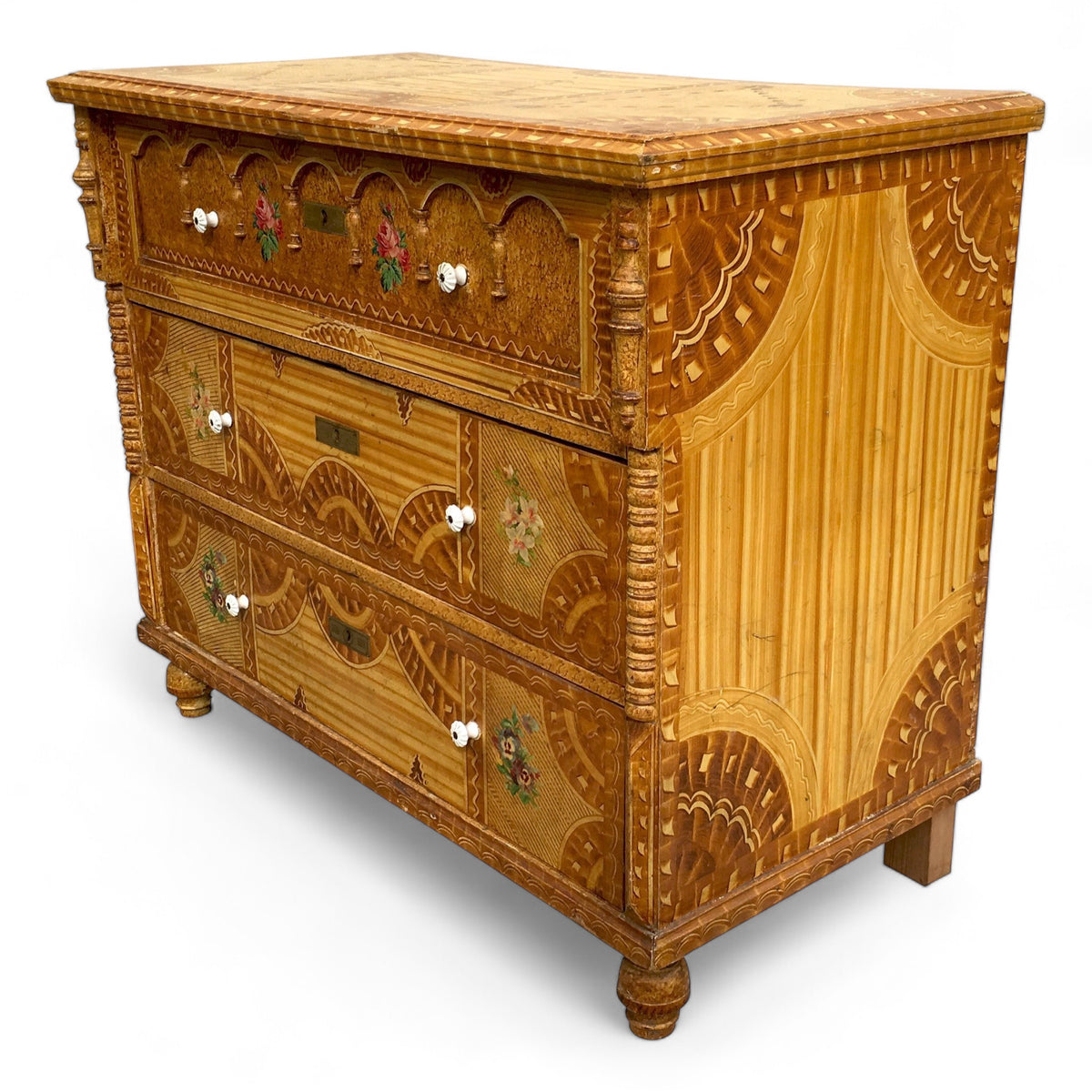 Folk Art Renaissance Revival-style Chest of Drawers