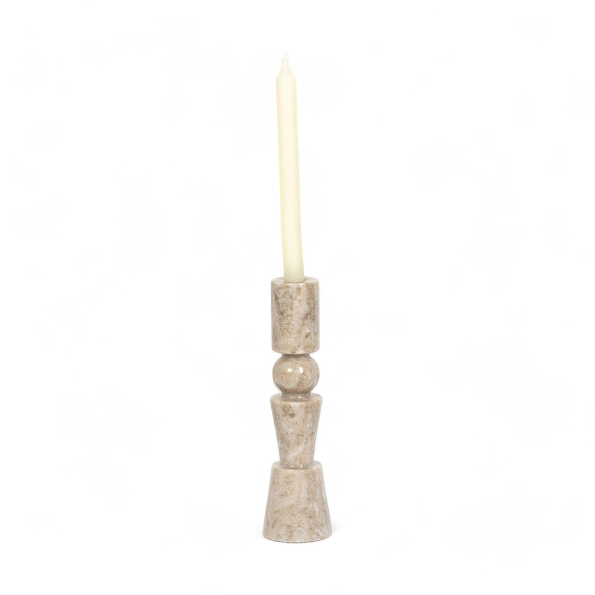Marble Taper Candlesticks - Pair