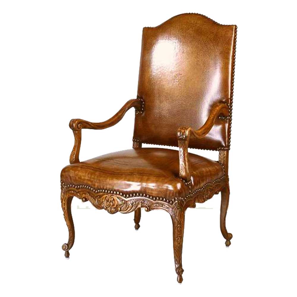 Carved Walnut Arm Chair