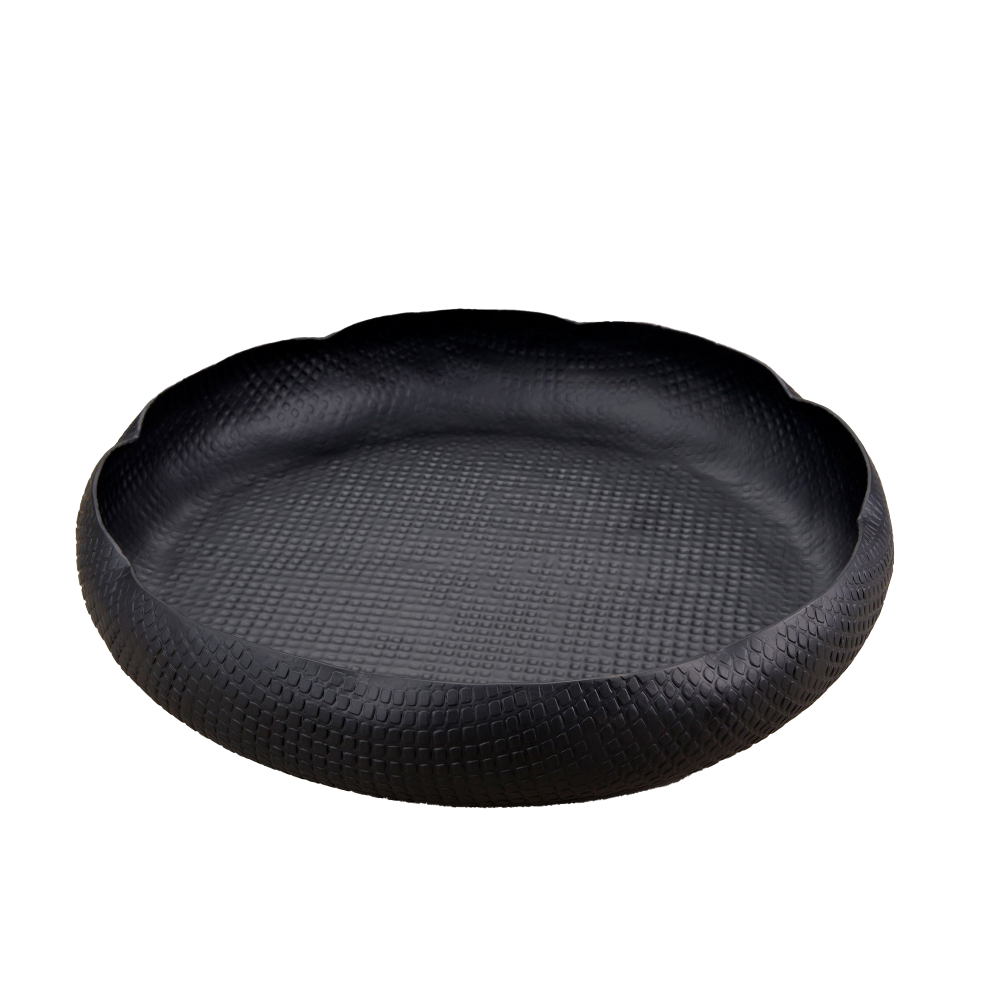 Black Crosshatch Aluminum Low Bowl 